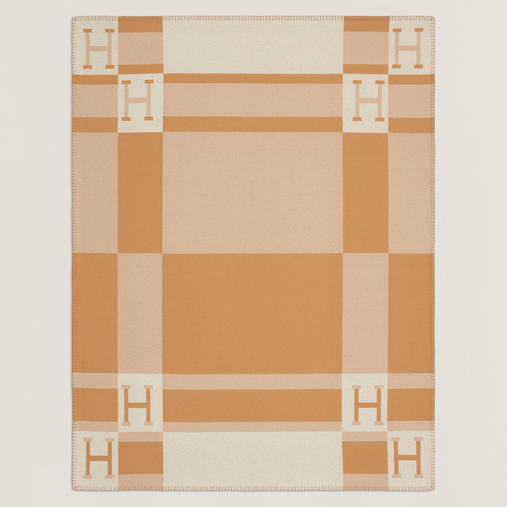Avalon Bayadere blanket - Yellow | Hermès Canada